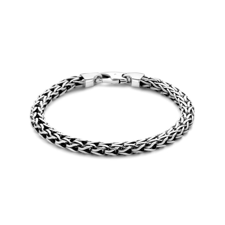 armband oxi vossestaart 6 mm zilver geoxideerd