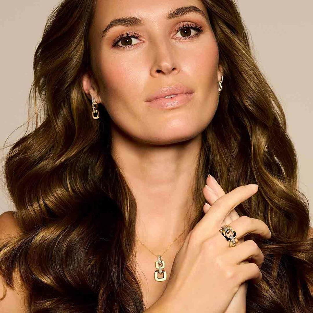 Ring-Gliederdiamant 0,11 ct h si 14K Bicolor-Gold gelb/weiß