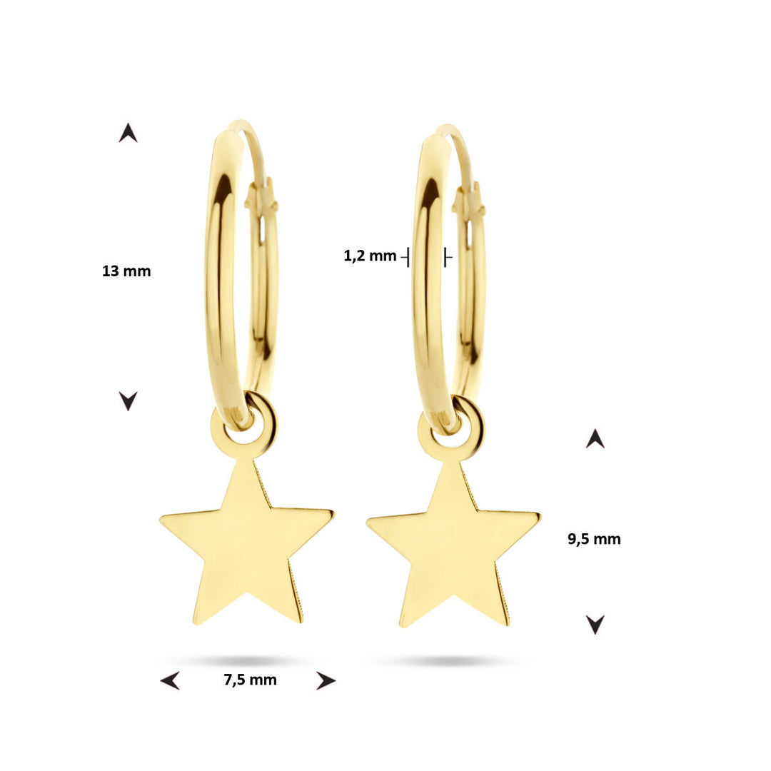 star earrings 14K yellow gold
