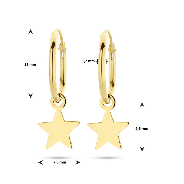 star earrings 14K yellow gold