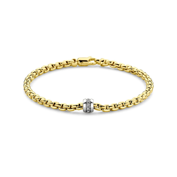 armband diamant 19 cm 0.12ct h si 14K geelgoud