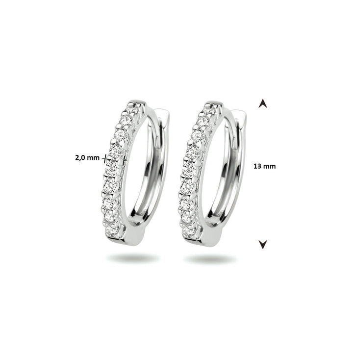 klapoorringen zirkonia zilver gerhodineerd