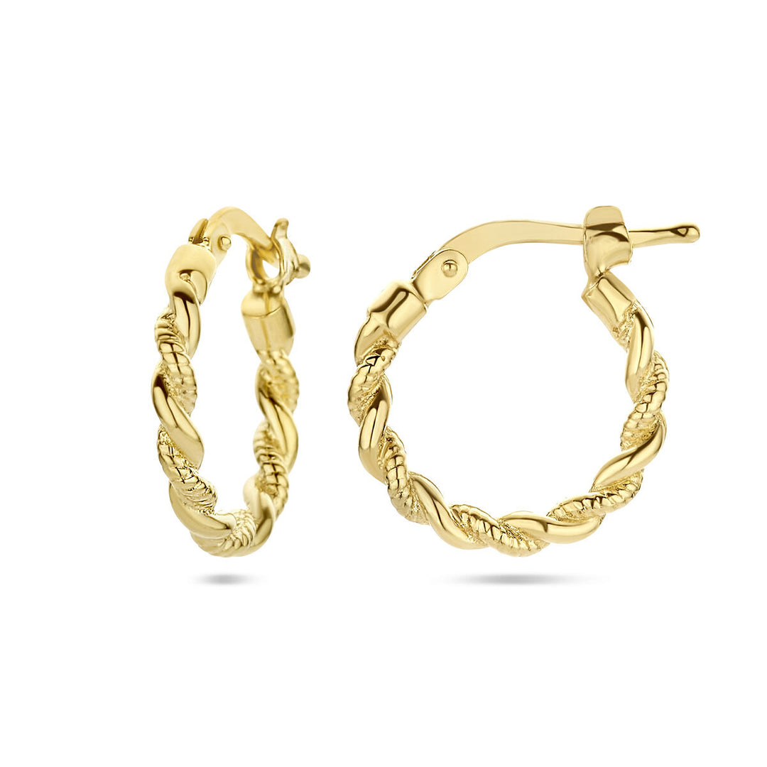 oorringen gedraaide buis 1 micron zilver verguld (geel)