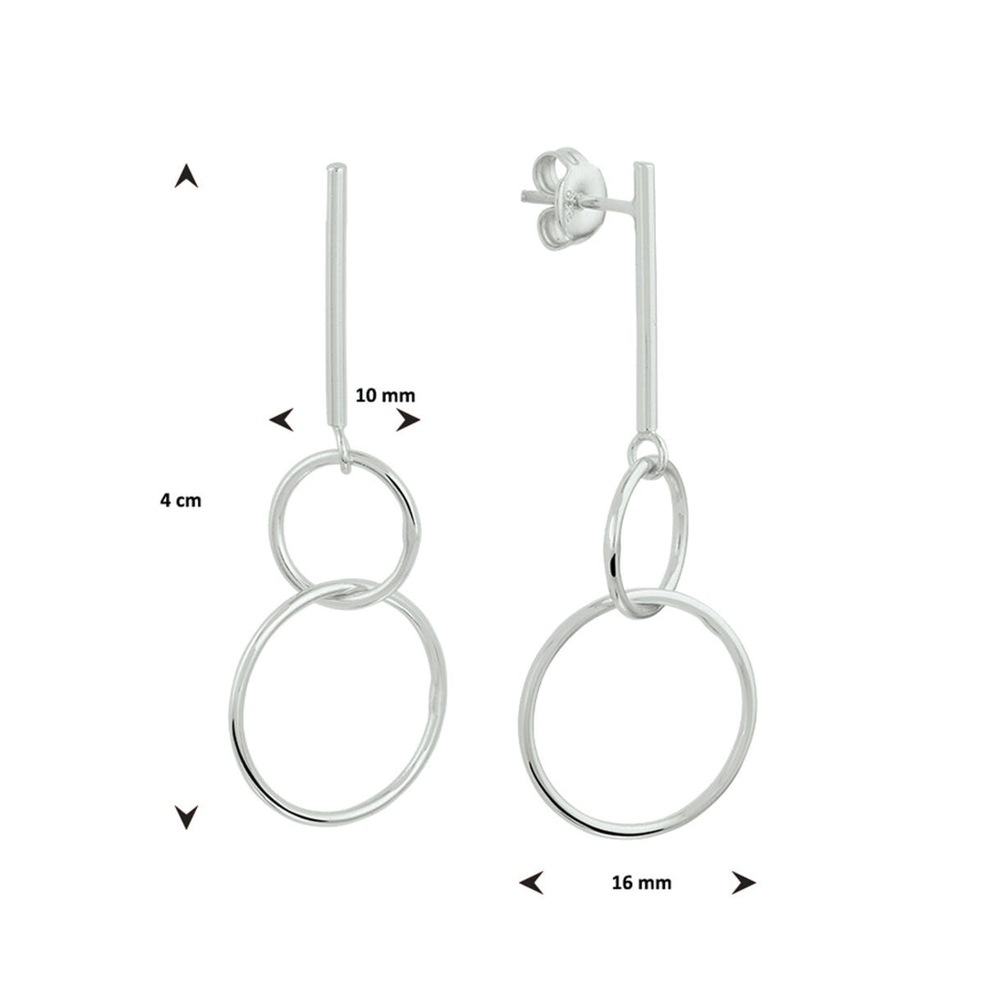 Runde, rhodinierte Silberohrringe