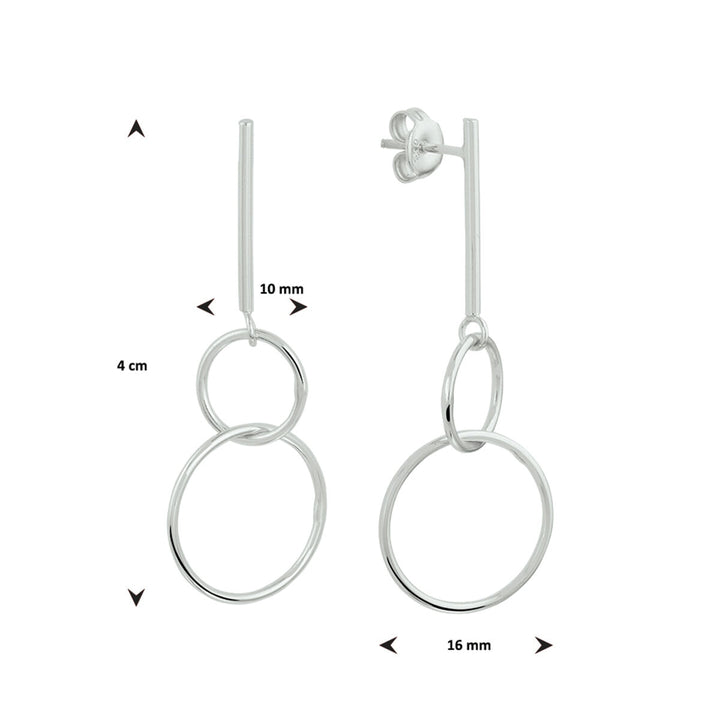 Runde, rhodinierte Silberohrringe