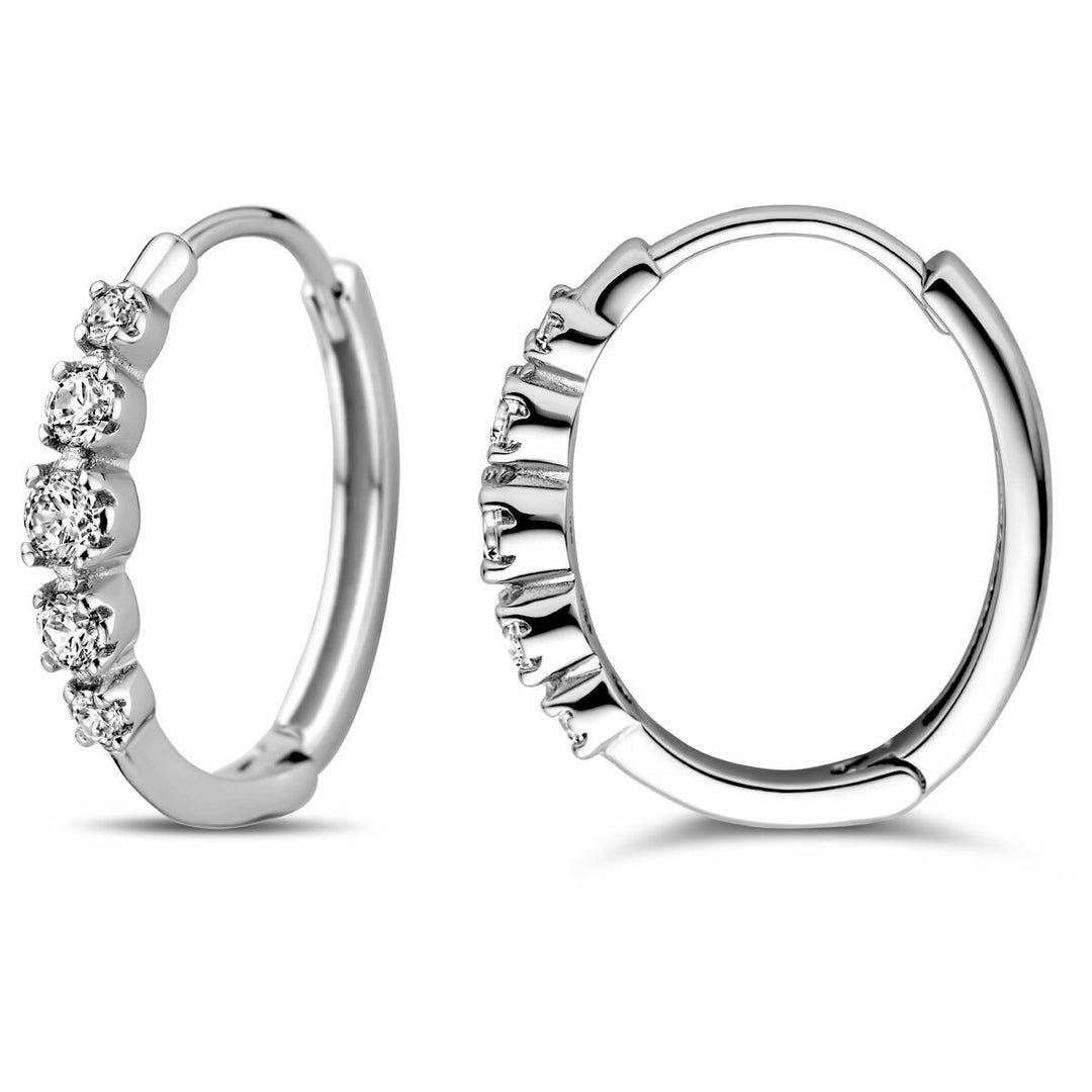 klapoorringen zirkonia 18,5 mm zilver gerhodineerd