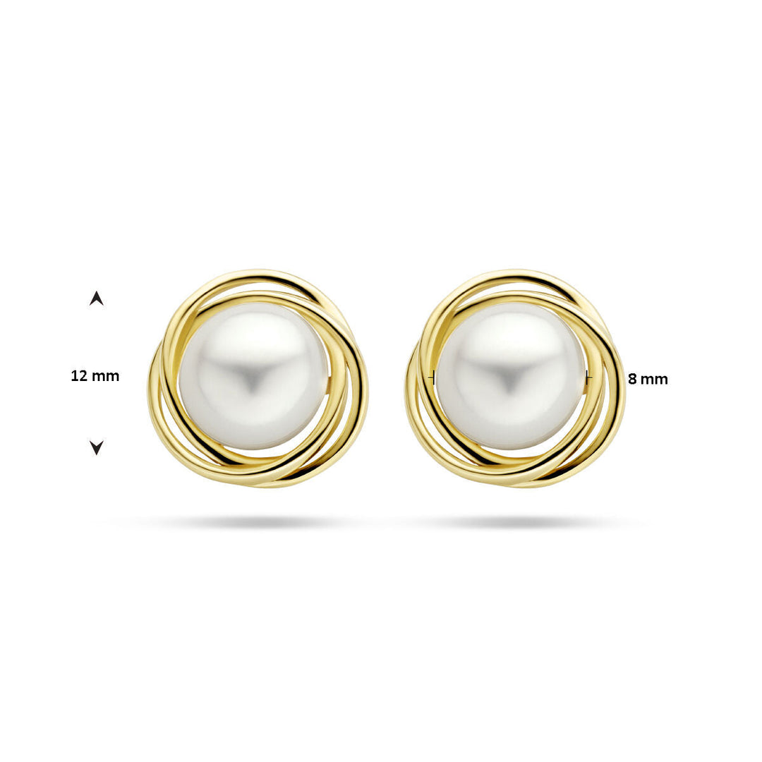 Perlenohrstecker aus 14-karätigem Gelbgold