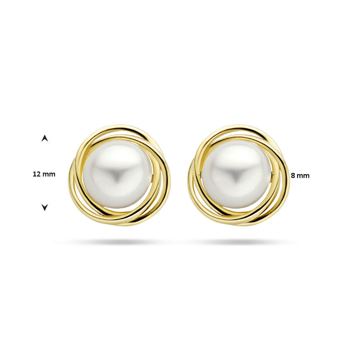 Perlenohrstecker aus 14-karätigem Gelbgold