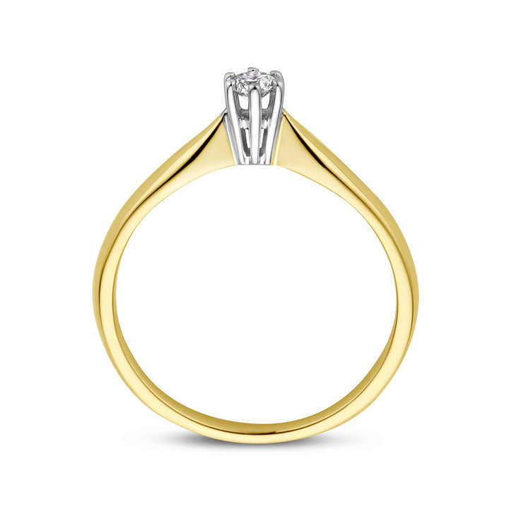 Ring Diamant 0,10 ct h si 14K Bicolor-Gold gelb/weiß