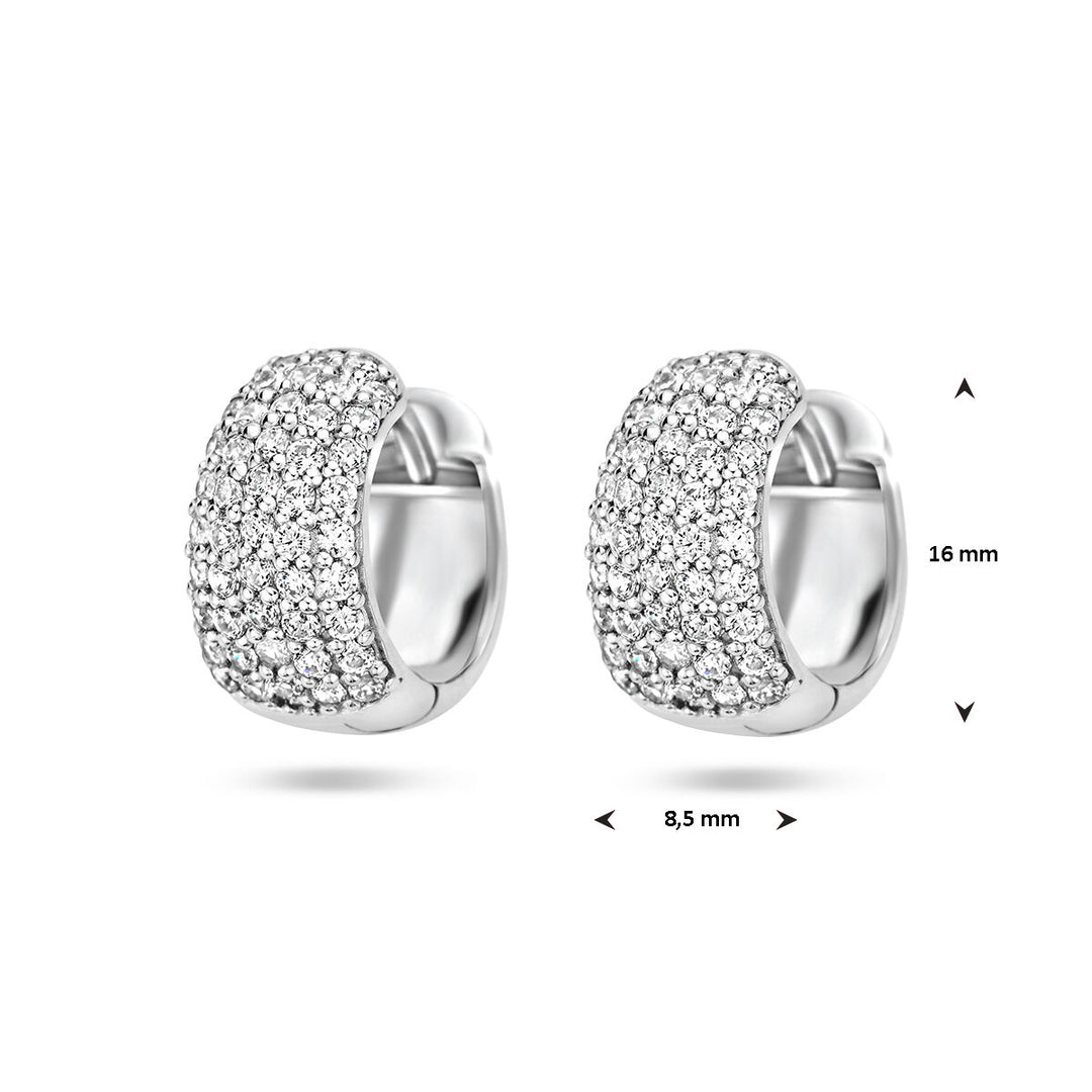 klapoorringen zirkonia zilver gerhodineerd
