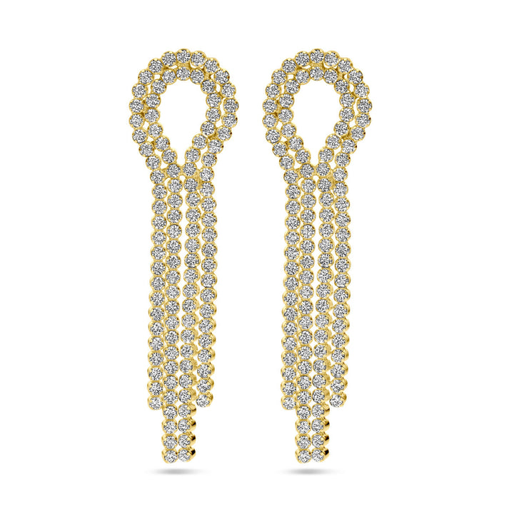 Ohrringe Zirkonia 1 Mikron Silber vergoldet (gelb)