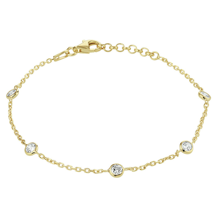 Armband Zirkonia 17 + 2 cm 3 Micron Silber vergoldet (gelb)