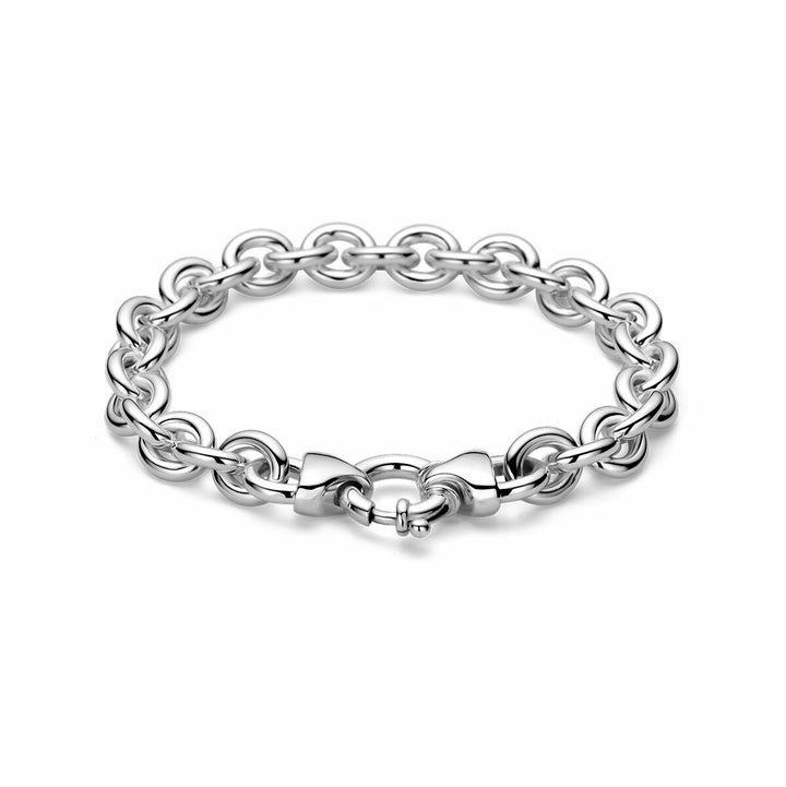 Silver bracelet ladies jasseron with large spring clasp