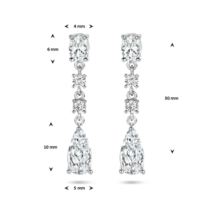 oorhangers zirkonia zilver gerhodineerd