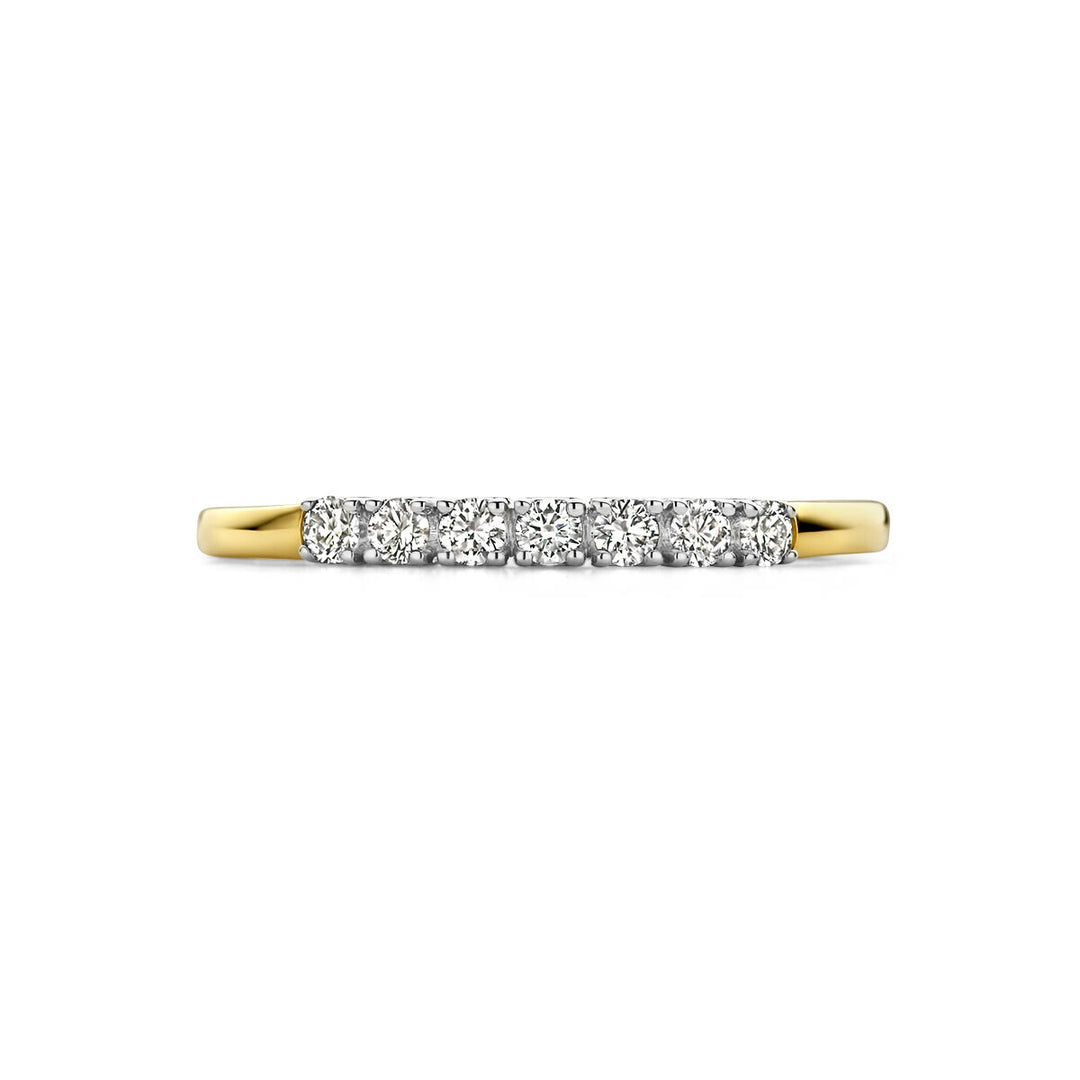 Memoirenring Diamant 0,21 ct H SI 14K Bicolor-Gold gelb/weiß