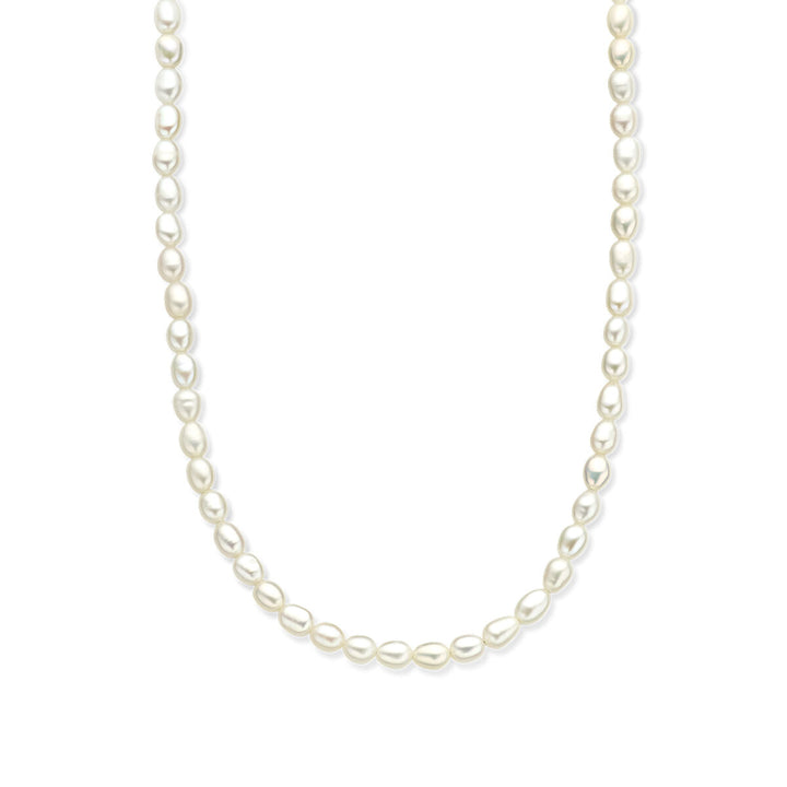 Gold ladies necklace pearls 14K