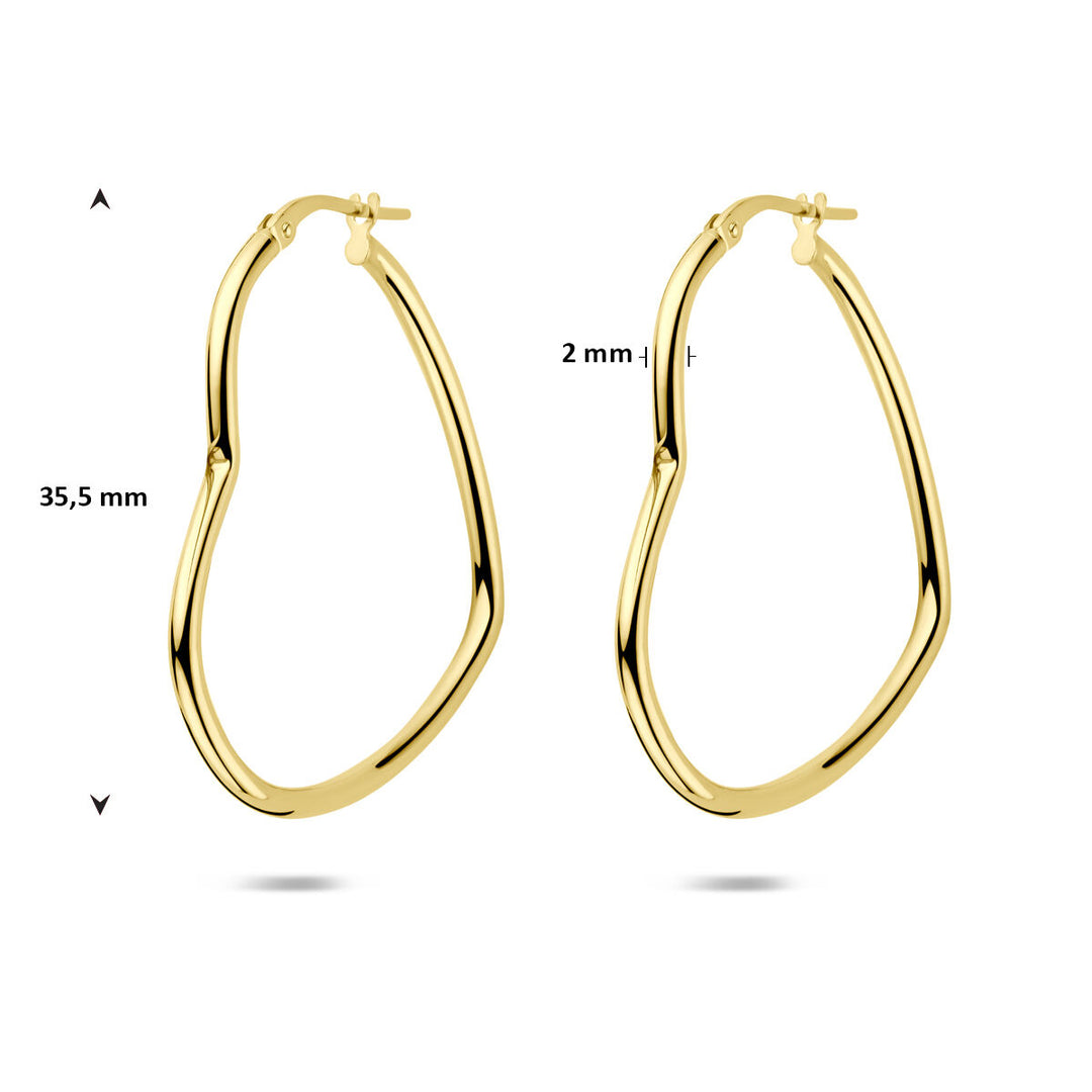 Verguld zilveren hartvormige oorringen – liefdevol statement