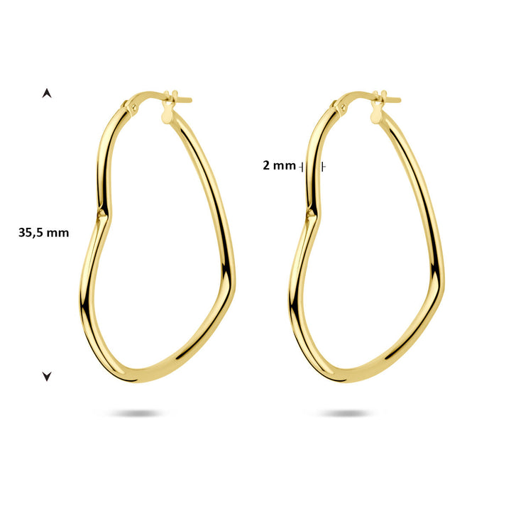 Verguld zilveren hartvormige oorringen – liefdevol statement