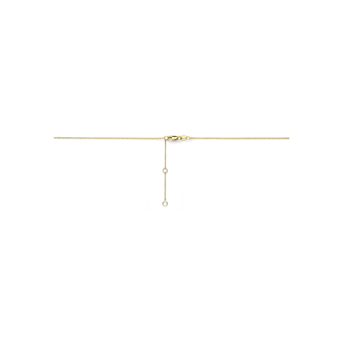 14k geelgouden collier met hartje en diamant