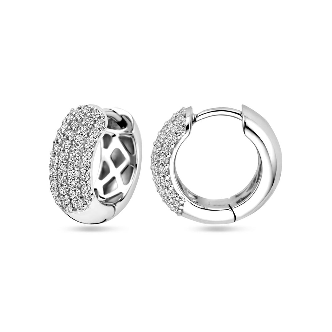 klapoorringen zirkonia 16,5 mm zilver gerhodineerd