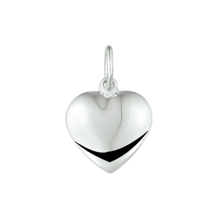 pendant heart silver white