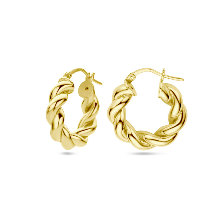 Ohrringe gedreht 1 Mikron Silber vergoldet (gelb)