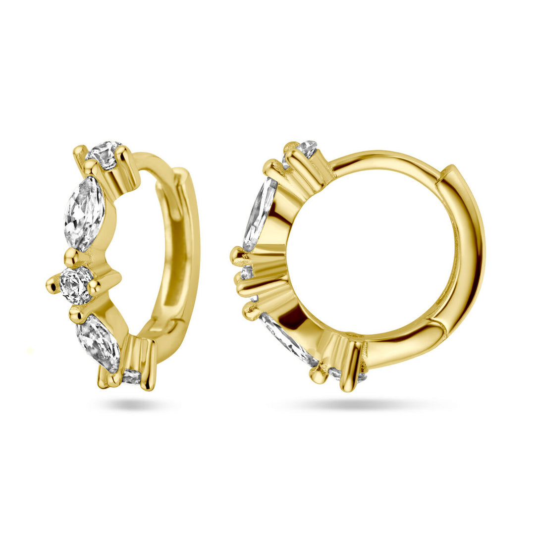 Ohrhänger Zirkonia 1 Mikron Silber vergoldet (gelb)