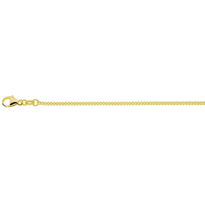 necklace gourmette 4-sided cut 1.4 mm 3 micron silver gold plated (yellow)