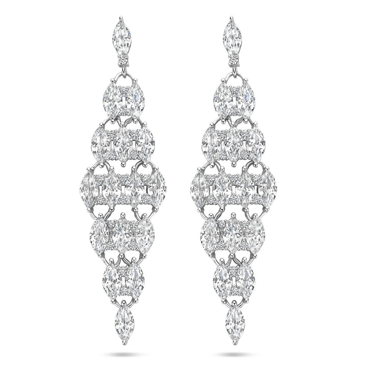 oorhangers zirkonia 50 mm zilver gerhodineerd