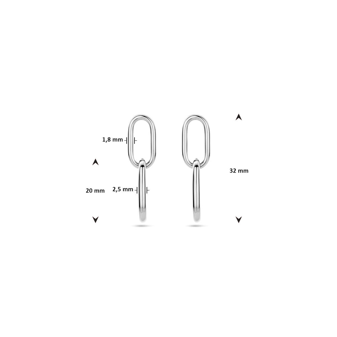 Ohrringe Büroklammer Rundrohr Silber rhodiniert