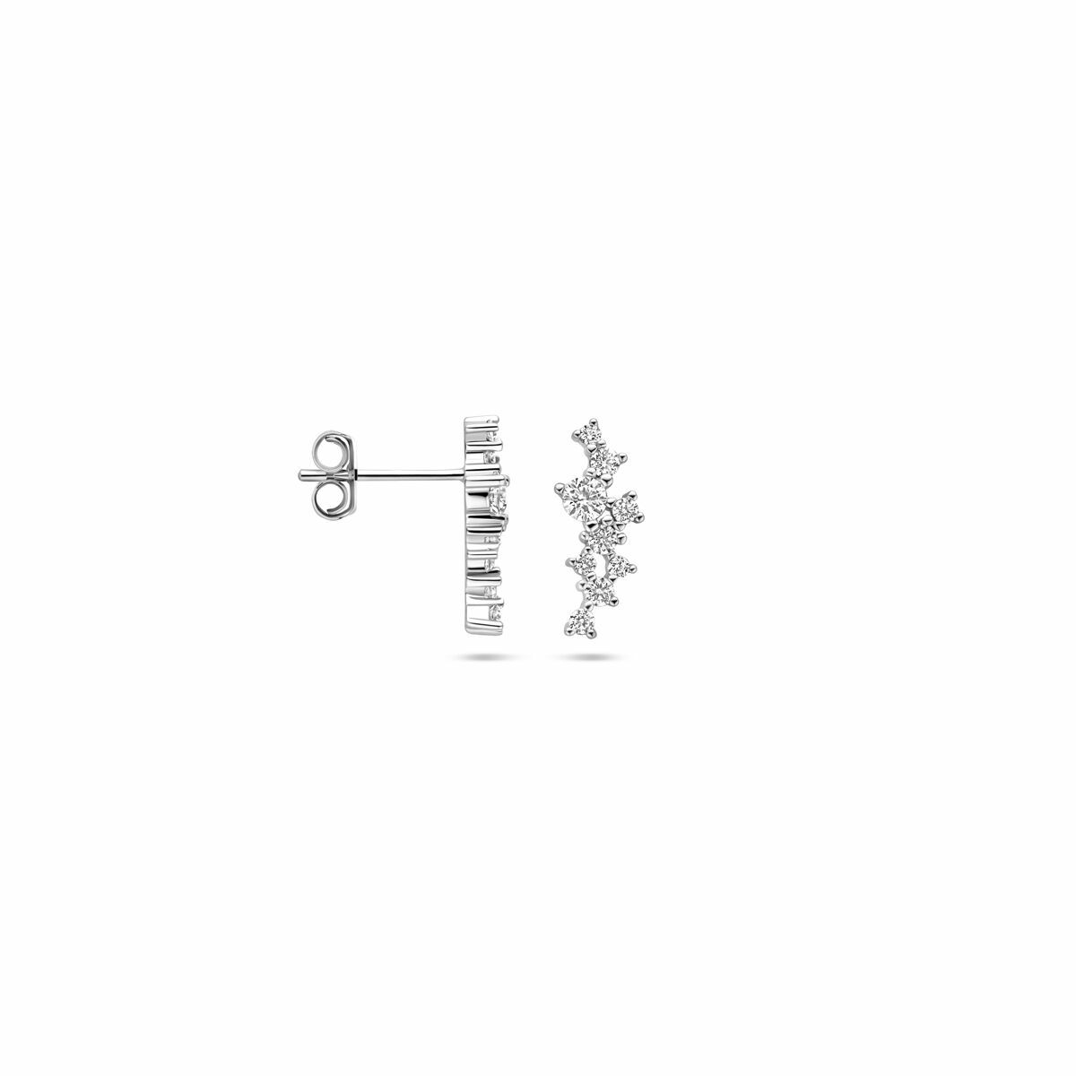 oorknoppen zirkonia 15 mm zilver gerhodineerd