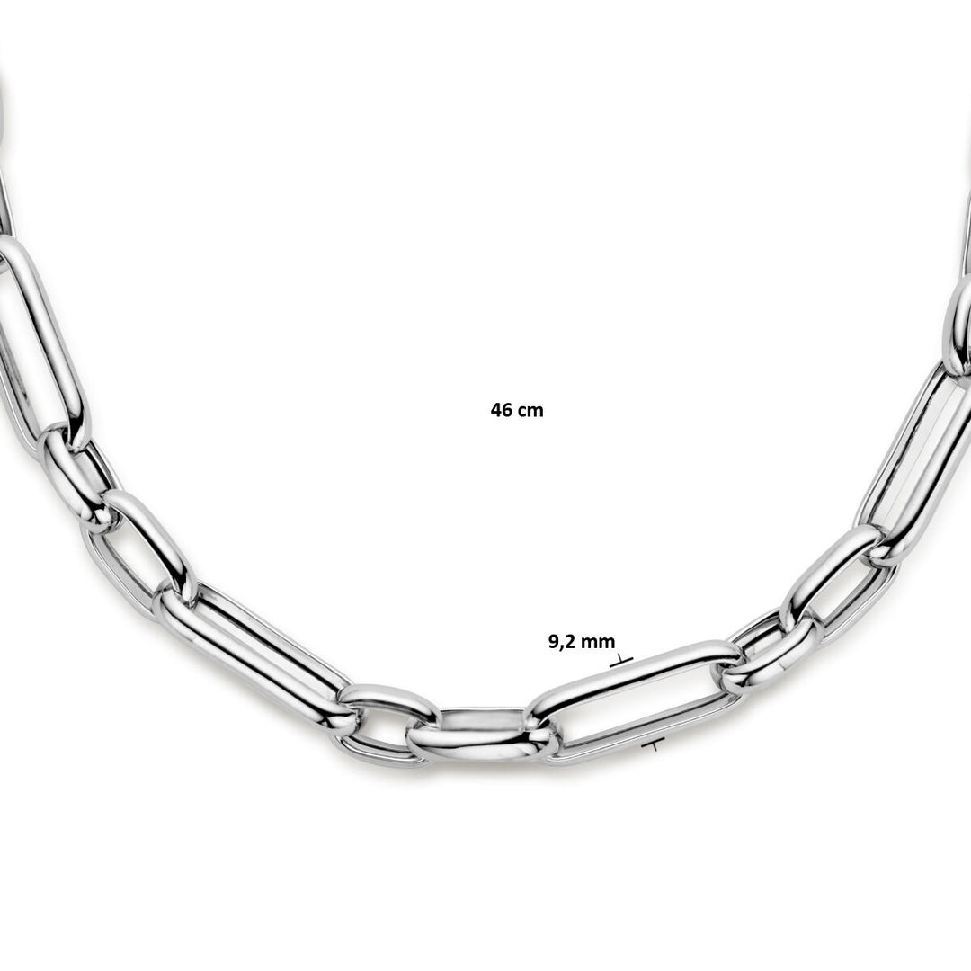 necklace 9.2 mm 46 cm silver rhodium plated