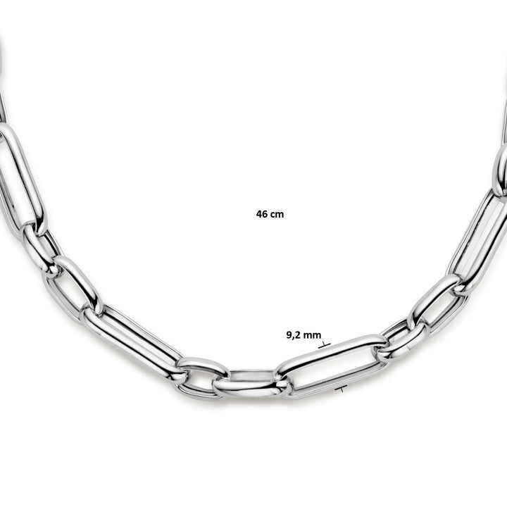 necklace 9.2 mm 46 cm silver rhodium plated