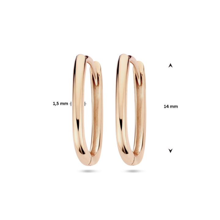 drop earrings paper clip 14K rose gold