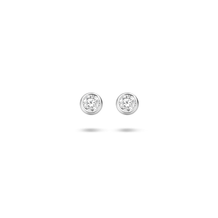 ear studs zirconia silver rhodium plated