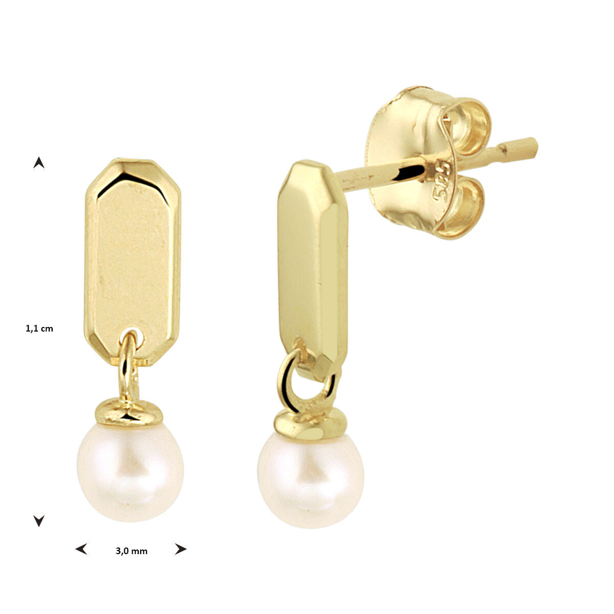 pearl earrings 14K yellow gold