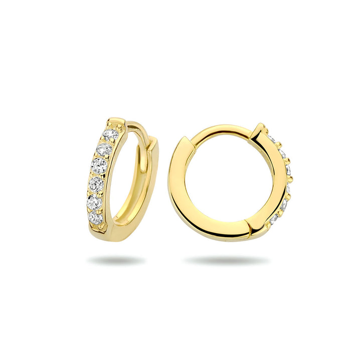 klapoorringen zirkonia 1 micron zilver verguld (geel)