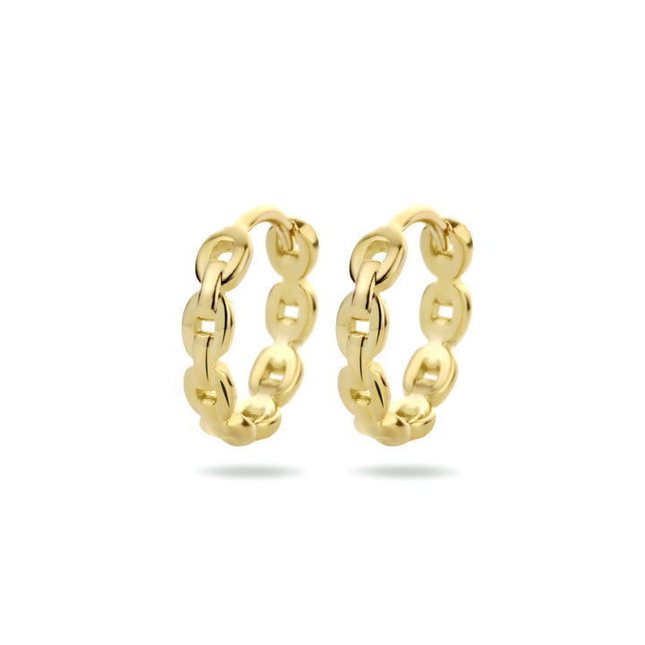 drop earrings link 1 micron silver gold plated (yellow)