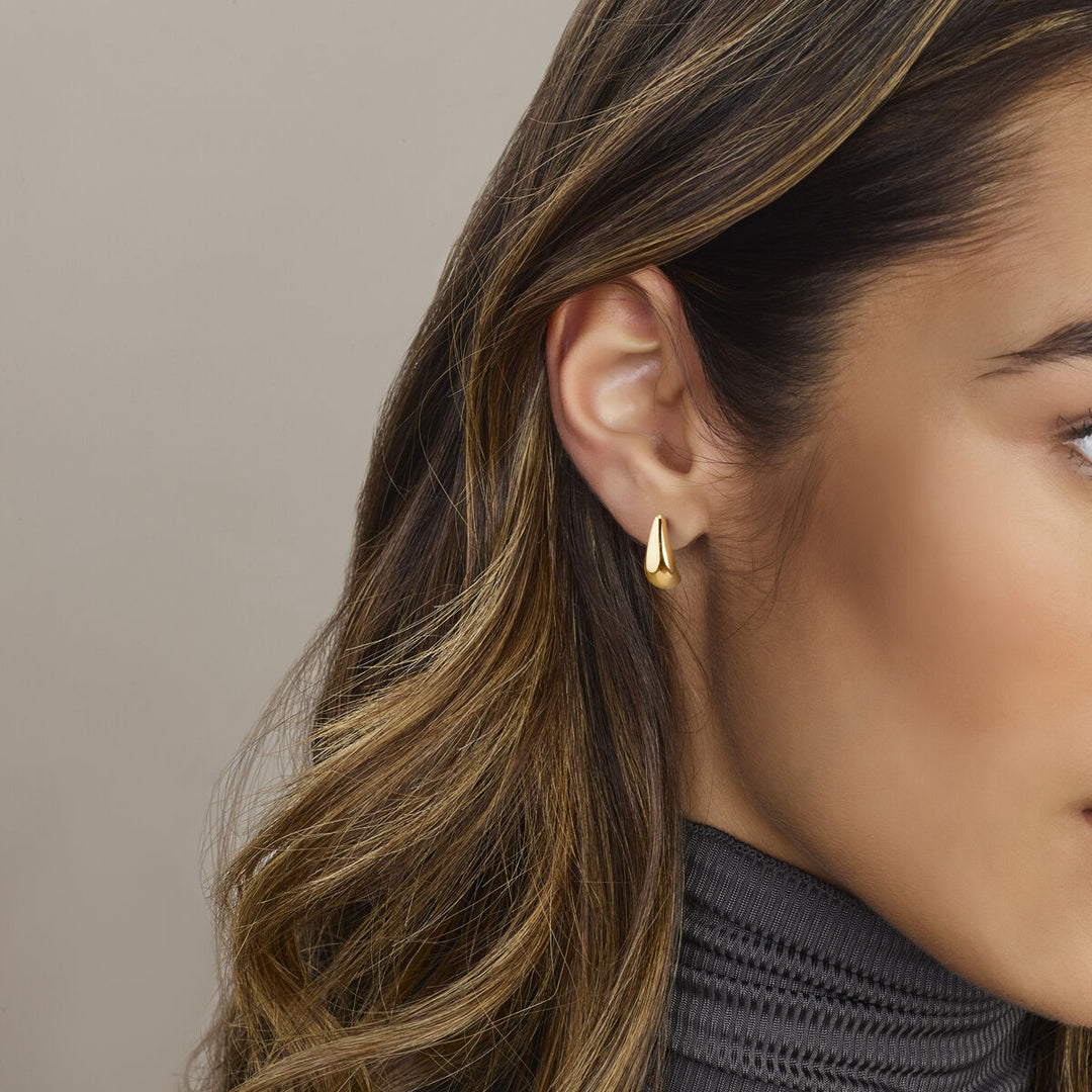 oorknoppen druppel 15,5 mm 14K geelgoud