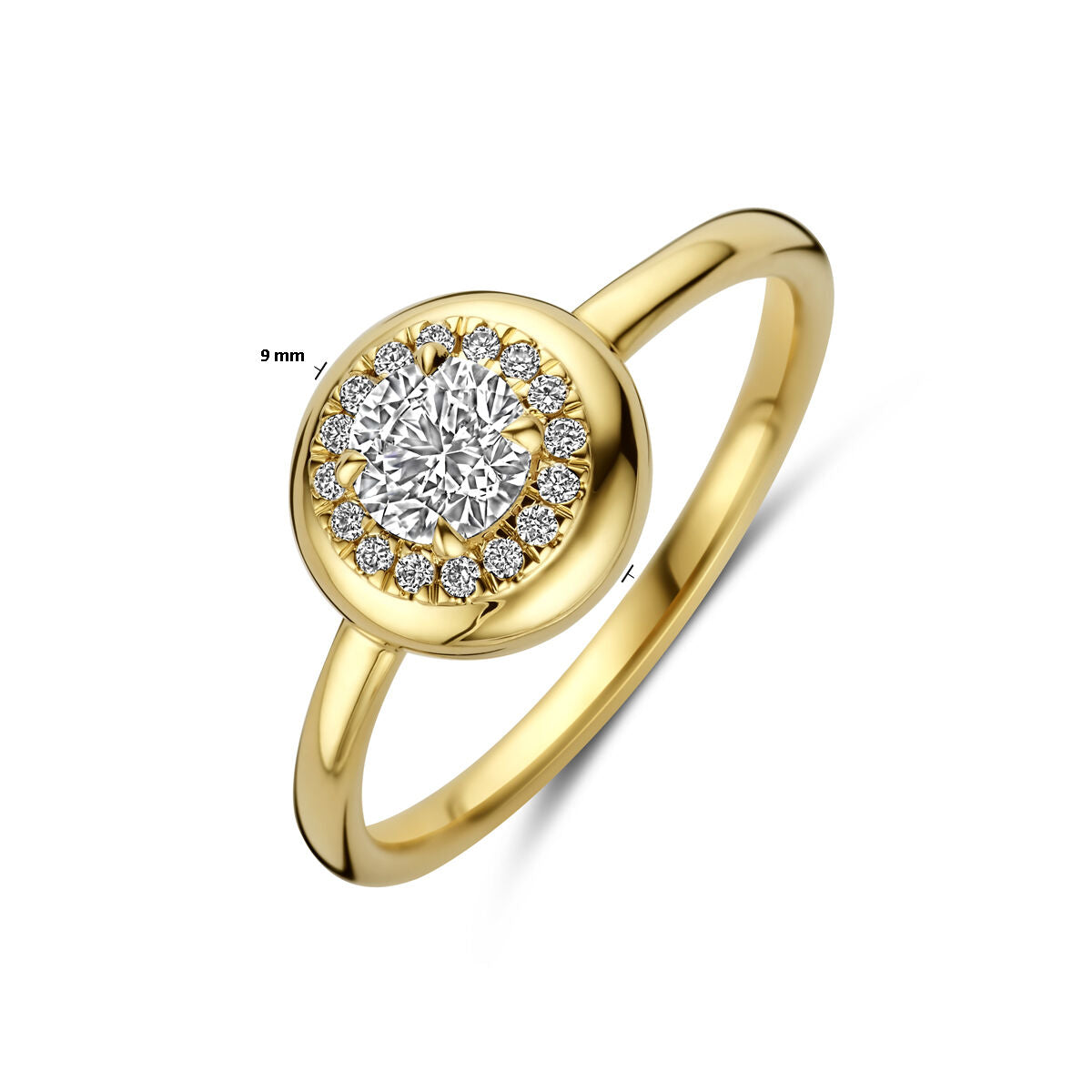 De Van der Kooij Collectie ring heeft een 0.49ct H SI lab grown diamant middenstuk gezet in 14K geelgoud met een klassieke eenvoudige band, gemaakt in een elegante stijl.