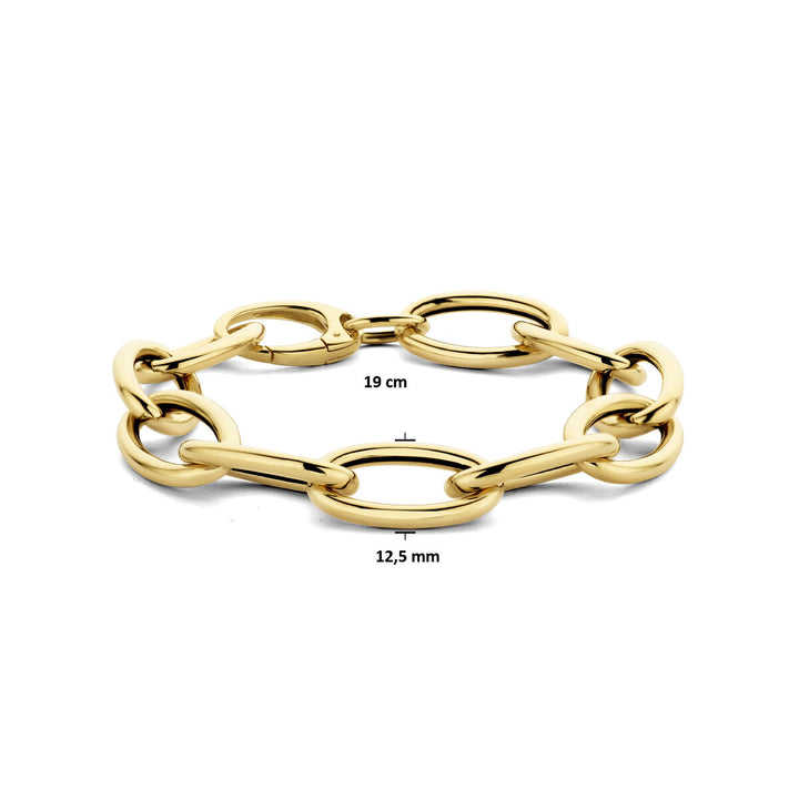 Gold bracelet ladies paper clip round tube 18K
