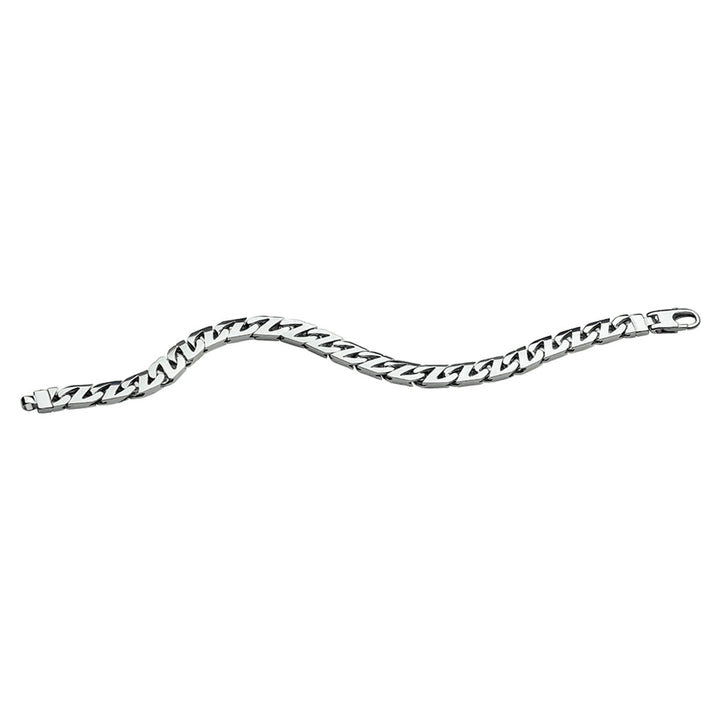 Silver bracelet men's gourmette 8.2 mm rhodium plated