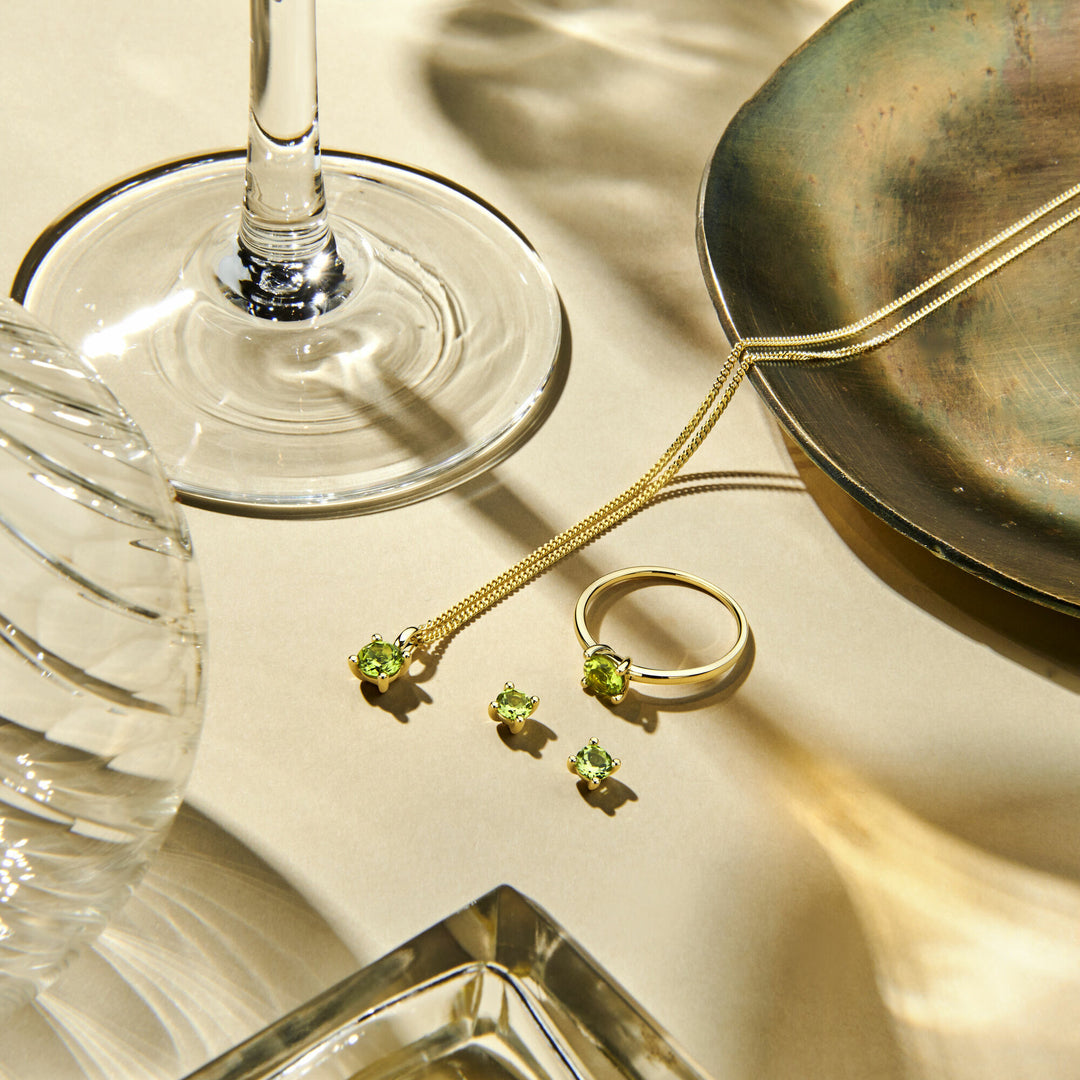 Ohrstecker Peridot 14K Gelbgold