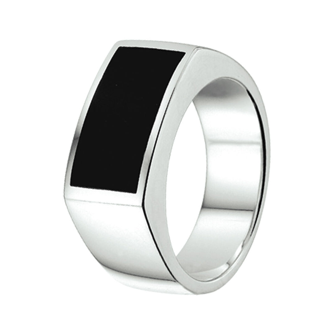 ring onyx silver white