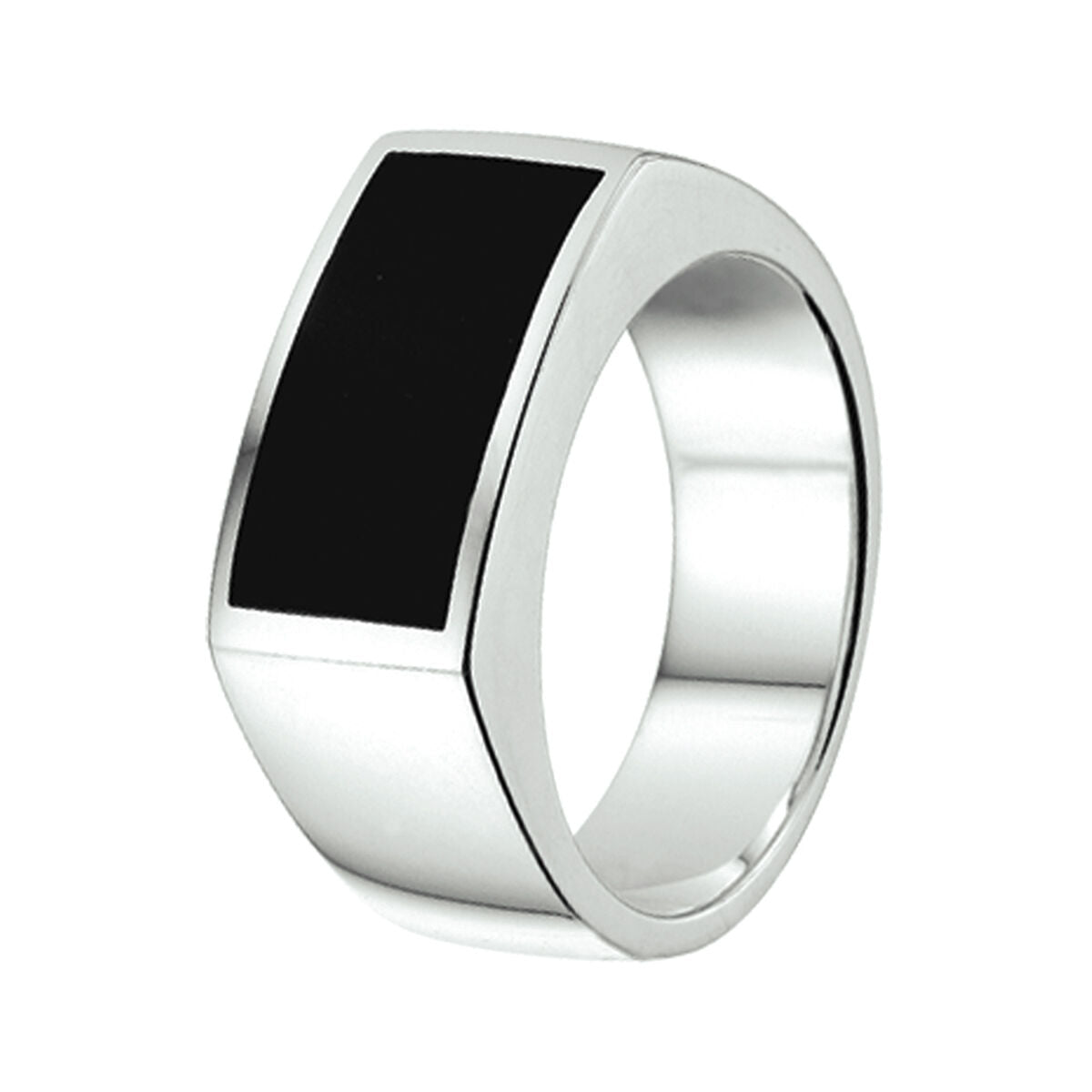 ring onyx silver white