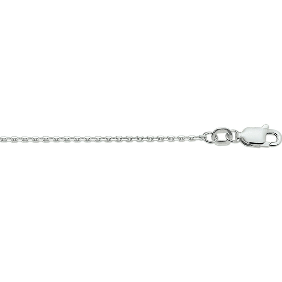 necklace anchor diamond-plated 1.3 mm silver rhodium-plated