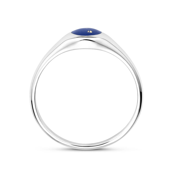ring lapis silver rhodium plated