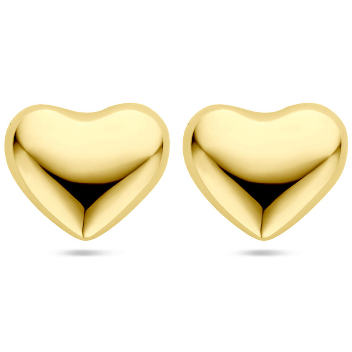 oorknoppen hartjes 27 mm 1 micron zilver verguld (geel)