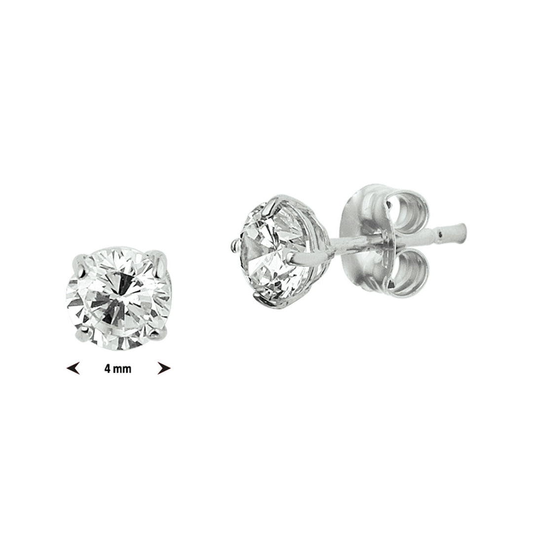 ear studs zirconia 14K white gold