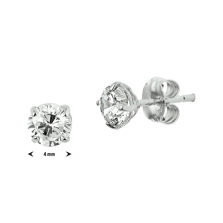 ear studs zirconia 14K white gold